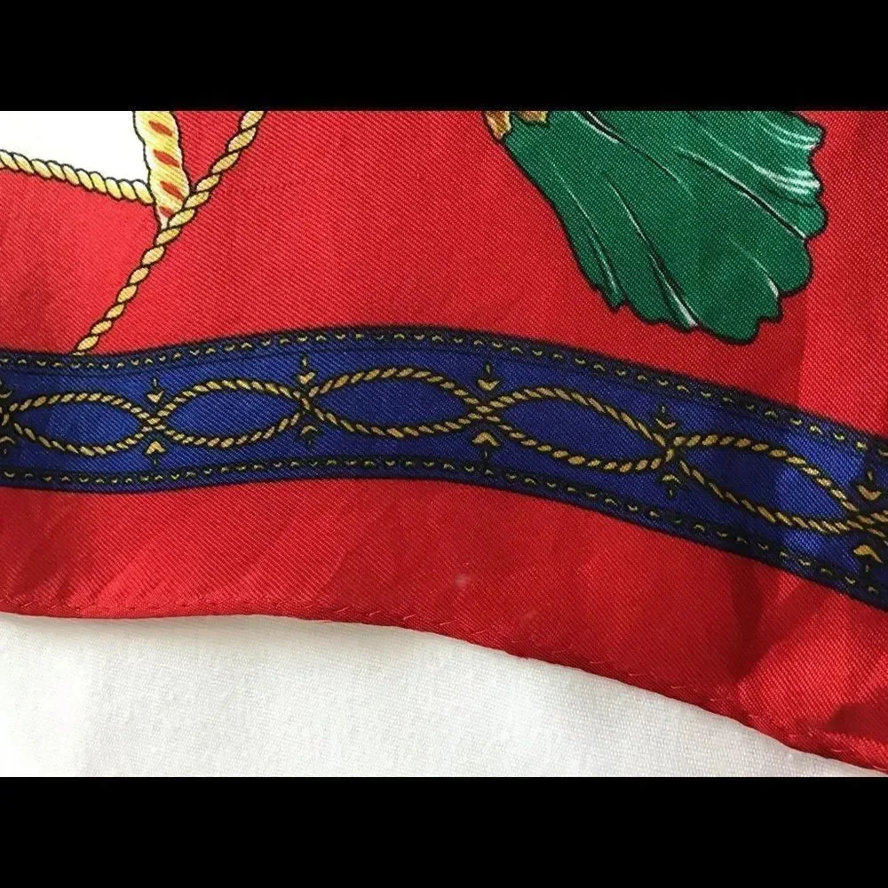 Vintage Echo Club 7 Silk Tassel & Drum Scarf